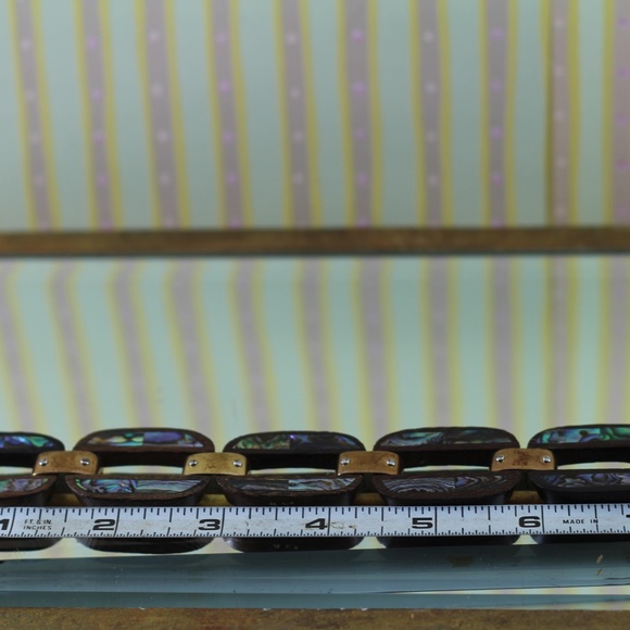 Henri Bendel Wood and Mother of Pearl Bracelet - Picture 8 of 16